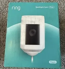 Ring Spotlight Cam Plus Plug-In Security Camera White New Sealed 2-Way Audio