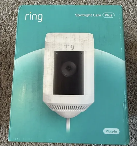 Ring Spotlight Cam Plus Plug-In Security Camera White New Sealed 2-Way Audio