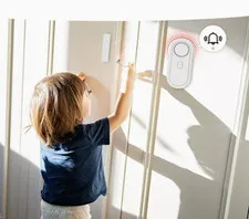 Door Contact Sensor Alarm 120dB Adjustable Volume Door Chime for Home Security