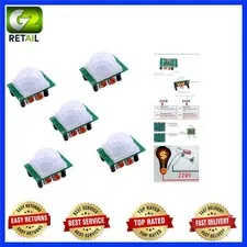 HC-SR501 PIR Motion Sensors - 5 Pack for Security and DIY Arduino Projects