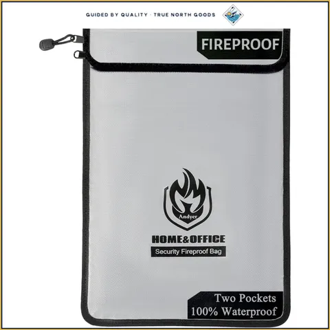 Large Fireproof Bag for Documents, Waterproof with Enhanced Zipper Security