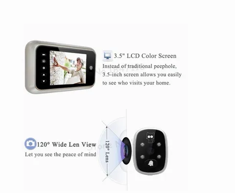 Digital Door Viewer Peephole Door  Doorbell 3.5inch LCD Screen Camera A5