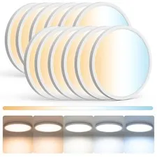 Aphyni 12inch LED Ceiling Light Flush Mount 24W 3200LM 5 12 inches, White