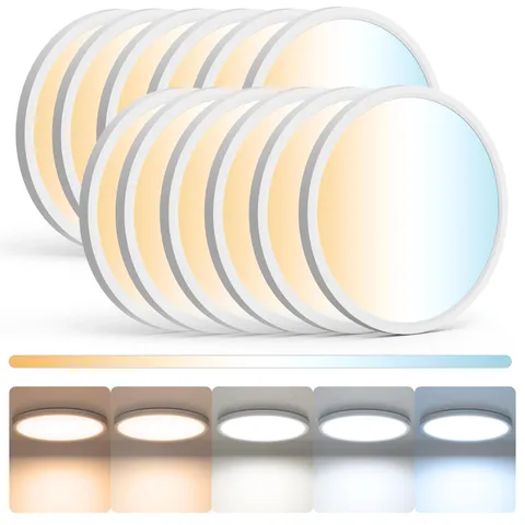 Aphyni 12inch LED Ceiling Light Flush Mount 24W 3200LM 5 12 inches, White
