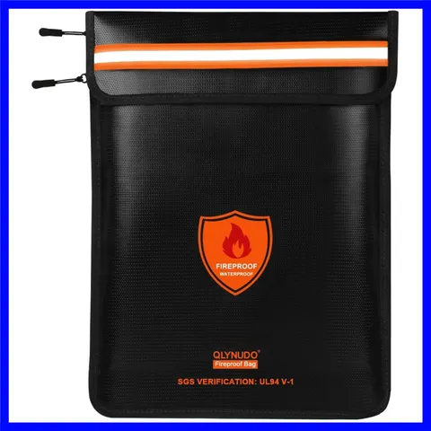 2200°F Fireproof Cash Wallet with Dual Zippers - Secure Document Protection