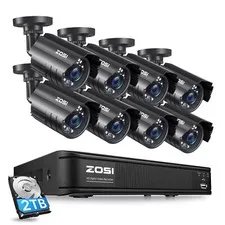 ZOSI H.265 Security System 1080P DVR Night Video Outdoor CCTV Camera 0-2TB