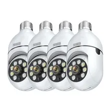 4pack 1080P Wireless Light Bulb , 2.4g & 5g WiFi, Auto Tracking, 2 Way Audio,...