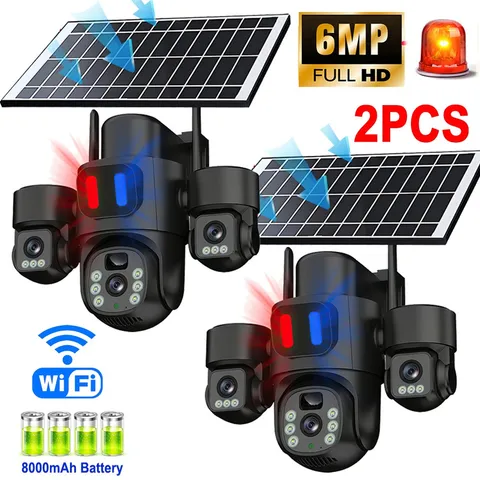 Solar Battery Powered Wireless WiFi Outdoor Pan/Tilt Home Security Camera System