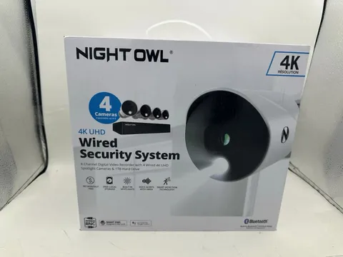 NEW Night Owl 8 Channel 4K Bluetooth DVR w/ 1TB Hard Drive & 4 Wired UHD Cameras