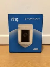 Ring - Spotlight Cam Plus Outdoor/Indoor Wireless 1080p Battery Camera - White