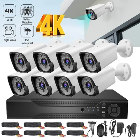 8CH 5MP Lite DVR 1080P Outdoor CCTV Security Camera System Kit Night Vision 4K