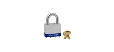 Padlock 2 25/64" H X 1-9/16" W Laminated Steel 4-Pin Cylinder Silver