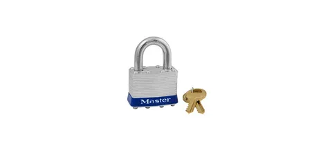 Padlock 2 25/64" H X 1-9/16" W Laminated Steel 4-Pin Cylinder Silver