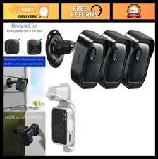 3 Pack Outdoor Camera Wall Mount & Sync Module 2 Mount - 360° Adjustable Bracket