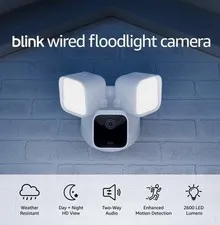 Blink Wired Floodlight Camera Smart security camera, 2600 lumens, HD live Sealed