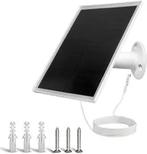 6W Solar Panel Charger for Security Cameras USB-C Micro USB Outdoor Waterproof