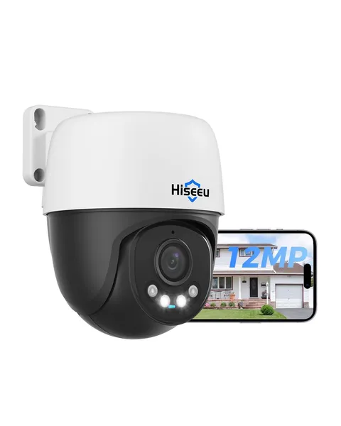 Hiseeu 12MP PoE PTZ Security Camera with 360° Panoramic