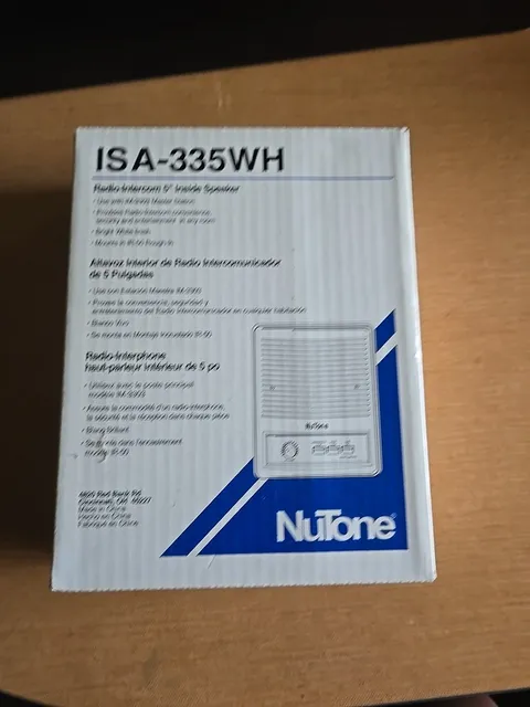NuTone ISA-335WH Radio-Intercom 5" Inside Speaker White w/ Rough In Box