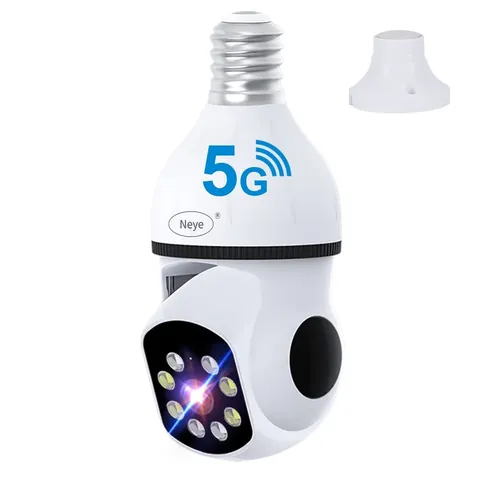 8mp/4k Light Bulb Security Cameras 2.4GHz&5GHz Outdoor Wireless WiFi Light So...