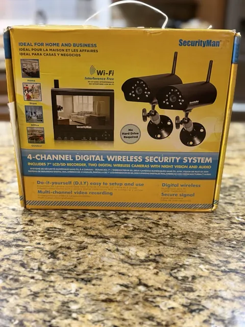 SecurityMan DIGILCDDVR2 4-Channel Wireless 7" LCD - 2 Camera Security System NOB