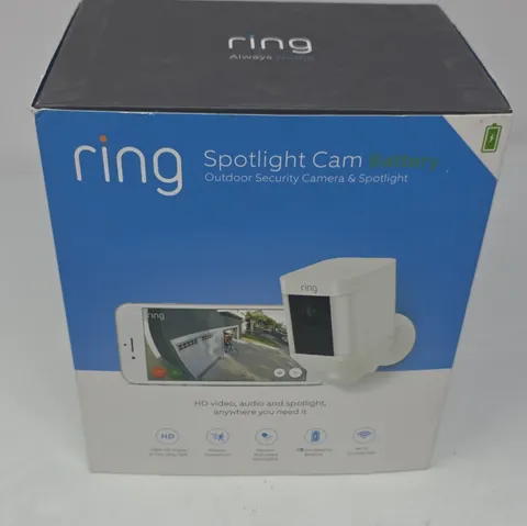 RING Spotlight Cam Battery Outdoor Security Camera & Spotlight (New)