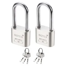2Pcs 84 x 40 mm Heavy Duty Lock Alloy Steel High Security Padlock with 6 Keys