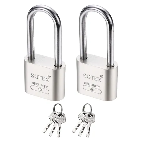 2Pcs 84 x 40 mm Heavy Duty Lock Alloy Steel High Security Padlock with 6 Keys