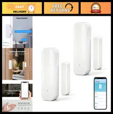Smart WiFi Door & Window Sensor - Wireless Magnetic Detector, 2-Pack, Alerts Com