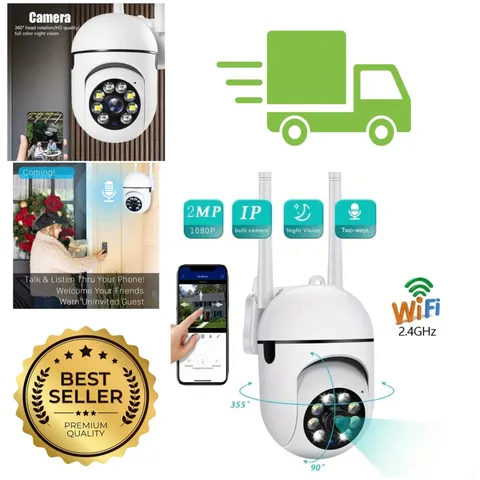 1080p WiFi Security Camera 360° Two-Way Audio Night Vision FireFrog