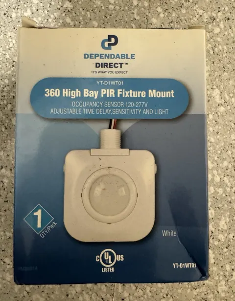 Dependable Direct YT-D1WT01 360 High Bay PIR Occupancy Sensor 120-277V White
