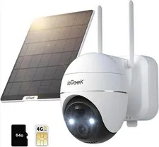 ieGeek 4G LTE Cellular Security Cameras Wireless Outdoor, 2K No WiFi Solar...