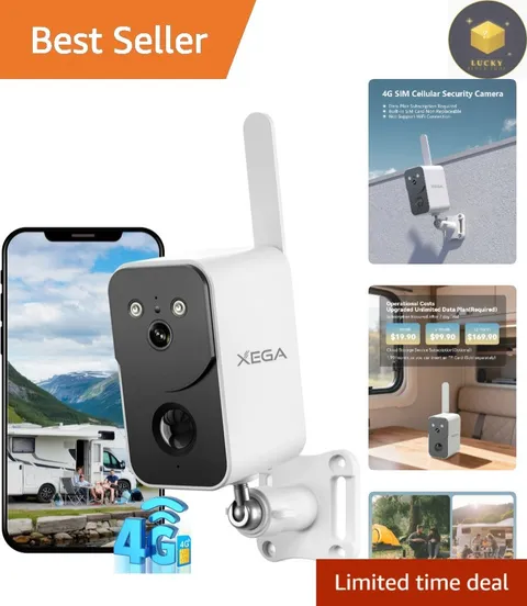 10000mAh 4G Security Camera – Motion Detection, Two-Way Audio,  Waterproof