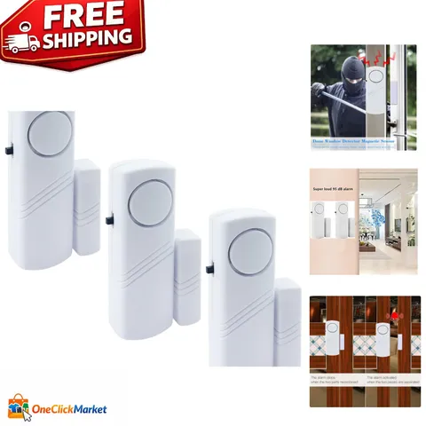 Compact 90DB Door Window Alarms - Essential Security for Homes & Kids, 3 Pack