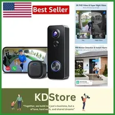 Smart Battery Doorbell with Live View, Night Vision & Human Detection Features