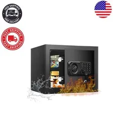 1.2 Cub Fireproof Home Safe with Digital Keypad & Removable Shelf - Black