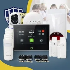 HOMSECUR Wireless WIFI 4G GSM Home Alarm System Touch Screen+6*PIR+Door Sensor