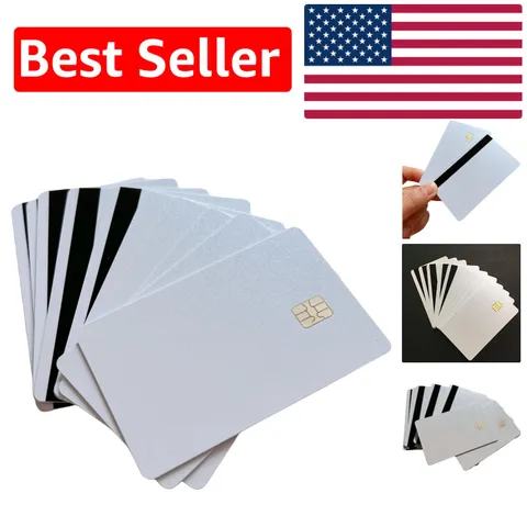 10pcs Custom Pearl White Contact Chip ID Cards - Magnetic Stripe Included