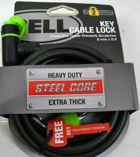 Cable Lock Security Tool Truck Bicycle 6ft Heavy Duty Steel Coated Level 2 Bell