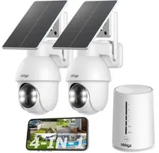 obligz 4MP Security Cameras Wireless Outdoor, No Subscription, 2-Cam Kit White