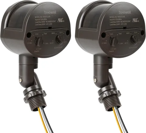2 Pack Motion Sensor, 180-Degree Replacement Motion Detector, Adjustable Time &