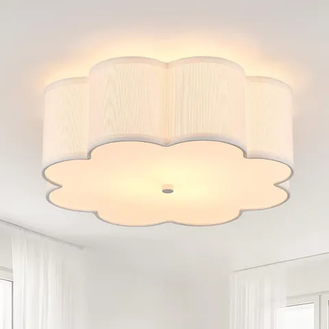 Widluth Modern Drum Semi Flush Mount Ceiling Light 3-Lights 17.71" White