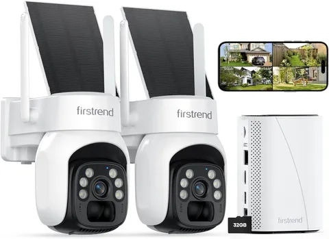 Solar WiFi Home Security Camera System Wireless Outdoor 2K Color Night Vision