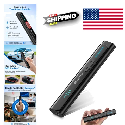 Hidden Camera Detector 6 in 1 Portable Bug and GPS Tracker for Travel and Hotels