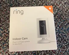 Ring Indoor Cam Compact Plug-In HD Security Camera with two-way talk - White