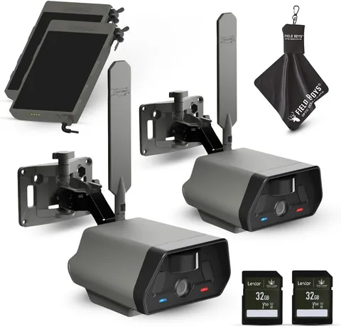 Defend Cellular Security Camera 2-Pack Bundle – 2 Solar Panels + 2 Lexar 32GB