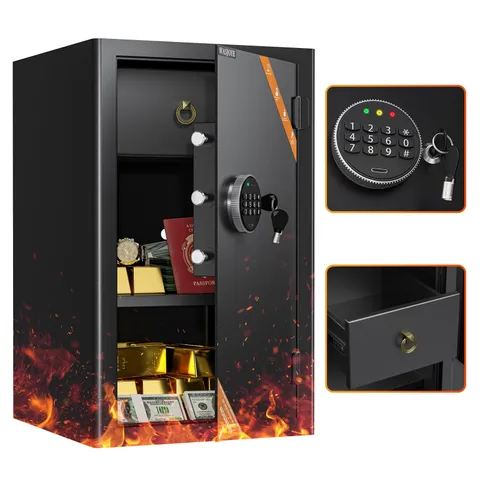 Large Home Cabinet Safe Box - 3.5 Cubic Feet Fireproof Security Safes with Di...