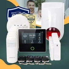 HOMSECUR Wireless WIFI 4G 2G LCD Home Security Alarm System+Wireless Flash Siren