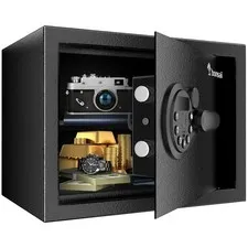 Durable Alloy Steel Safe Box, Electronic Lock, Black