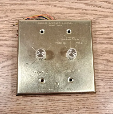 VTG Emerson-Rittenhouse Intercom Remote Station IR-25 IR-15 Gold Brass Plate NOS