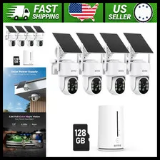 ANNKE Wireless Outdoor Solar Security Camera System, 4-Cam Kit, 360° View
